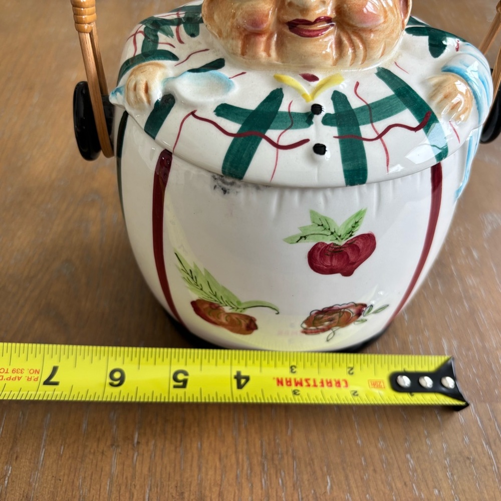 Vtg Chadwick English Biscuit
Cookie Jar w/ Handle Jolly Chef
Baker Royal Sealy - Picture 7 of 9